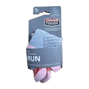 NWT Darn Tough socks, women's M (7.5-9.5), gray & pink, No show tab, wool blend
